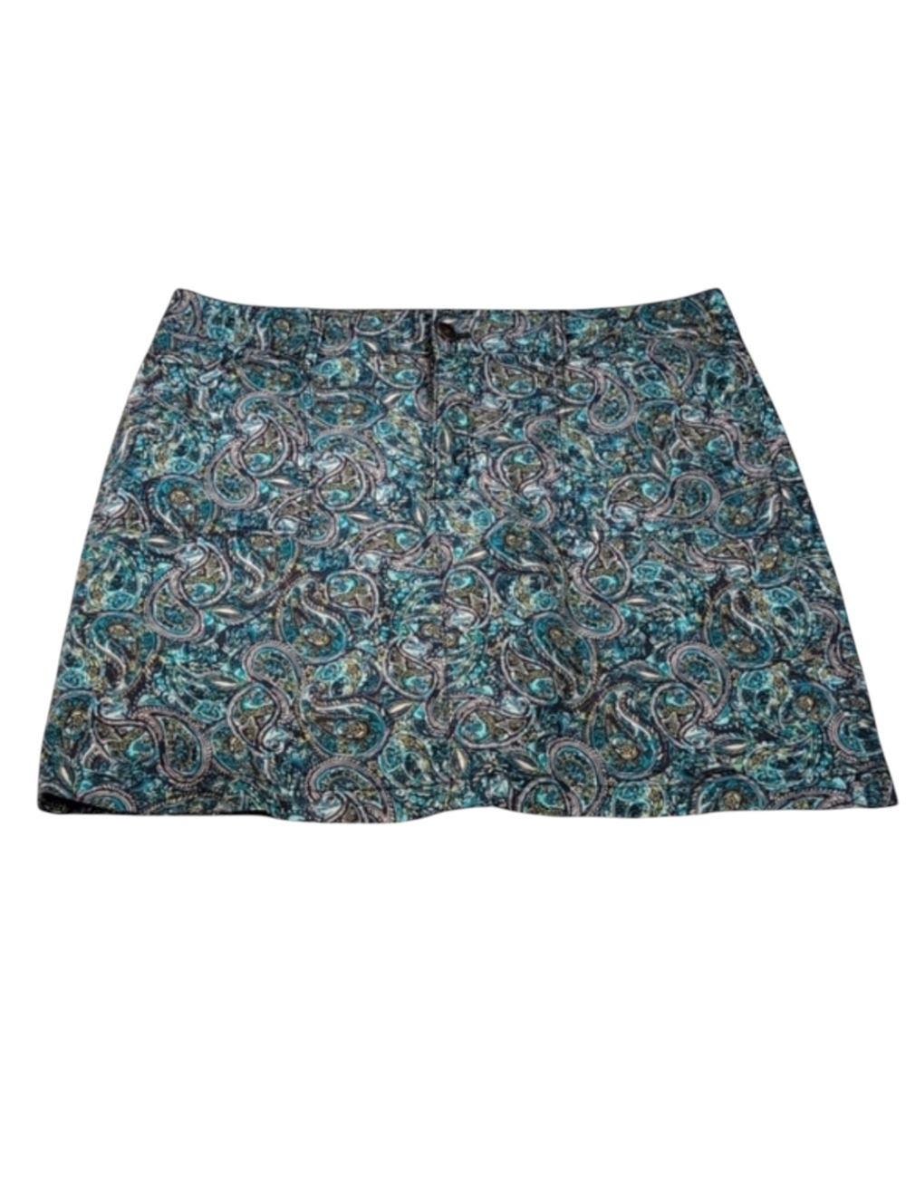 Croft & Barrow Stretch Blue Paisley Skort Size 14